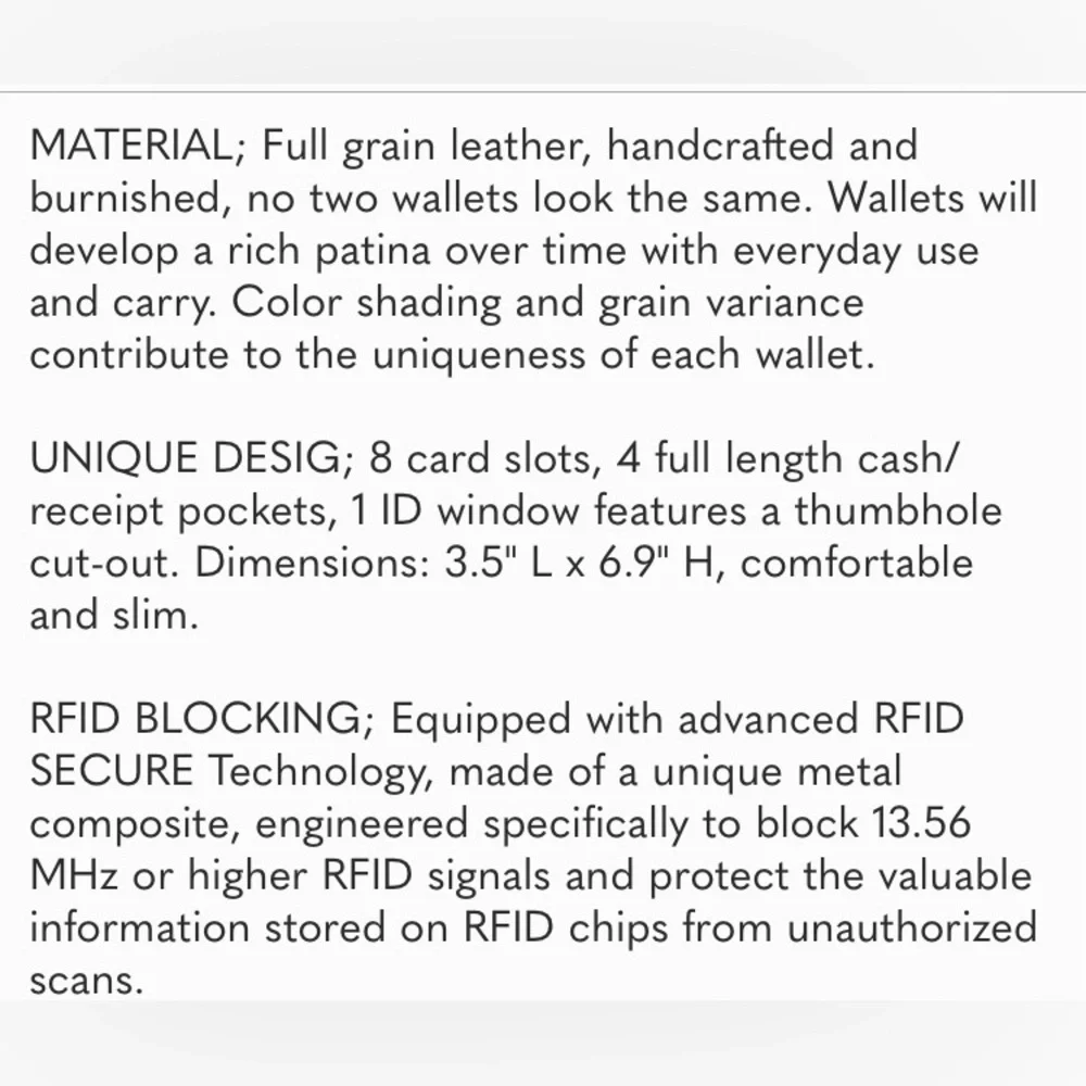 Men Brown Deer Long Wallet Full Grain with Hand Burnished Blocking Rodeo Wallet